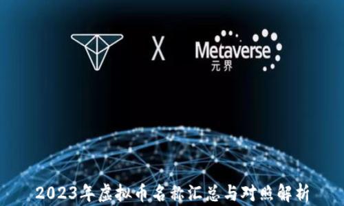 
2023年虚拟币名称汇总与对照解析